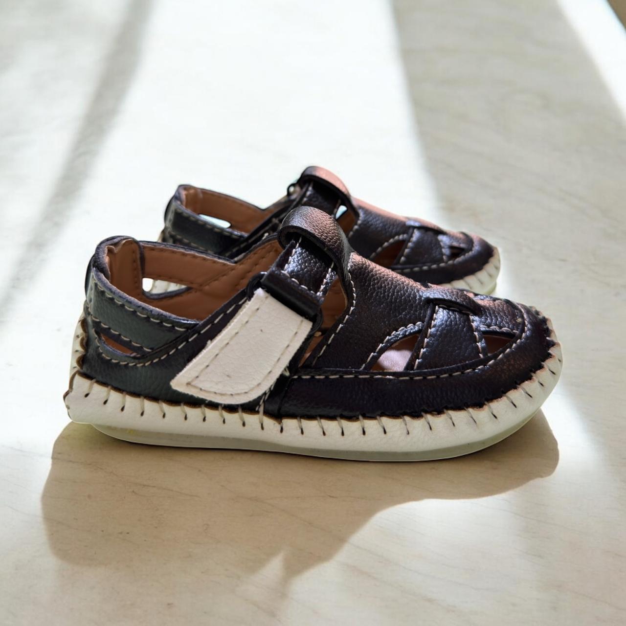 Black White Summer Sandal (1-3 Year)