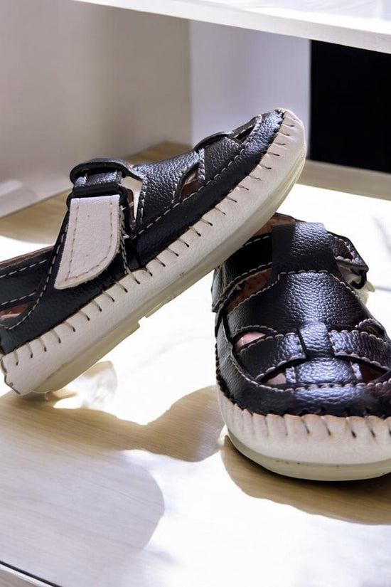 Black White Summer Sandal (1-3 Year)