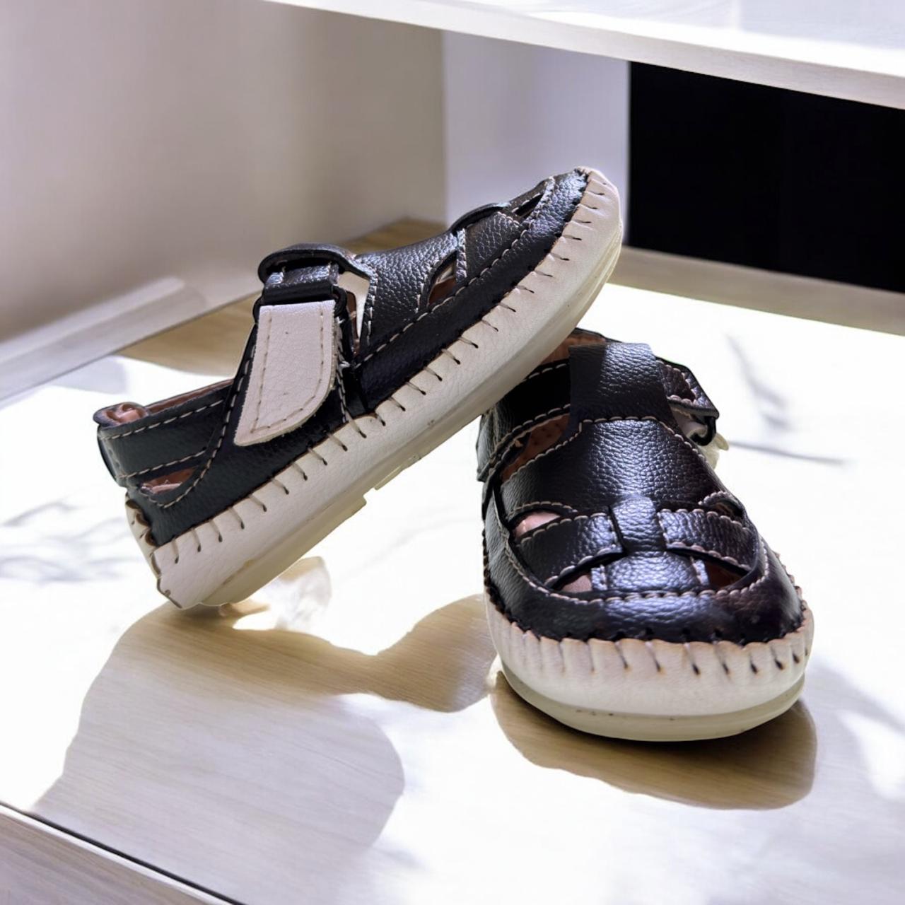 Black White Summer Sandal (1-3 Year)