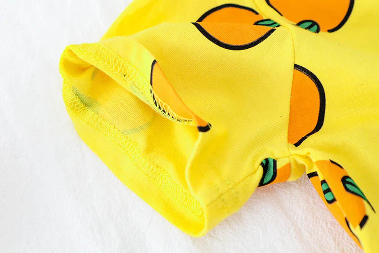 Organic Cotton Yellow Lemon T-Shirt With Denim Dungaree